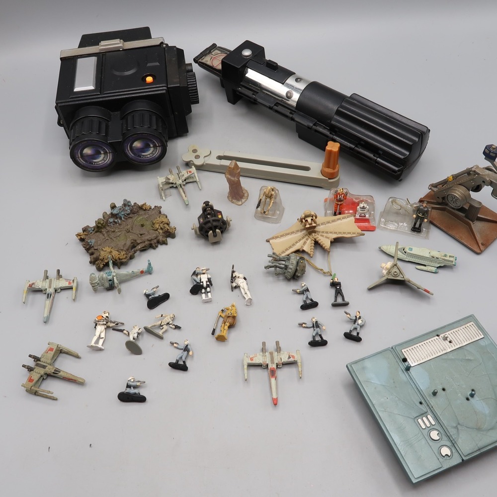 Vintage Star Wars Micro Machines 90s Ships Figures Binoculars Lightsaver Toy Lot
